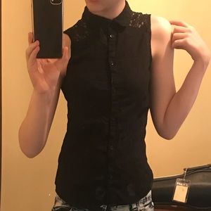 H&M Button Up Lace Top